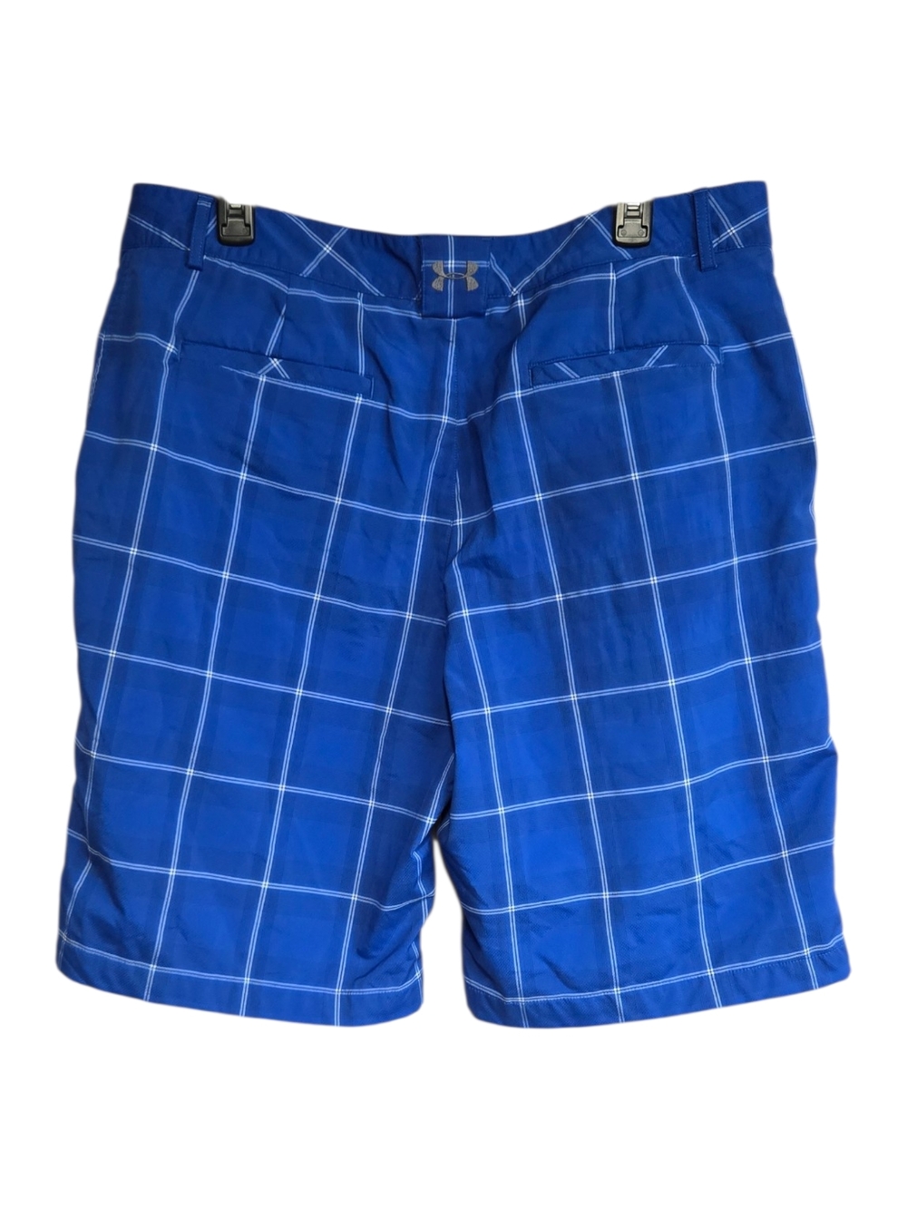 Under Armour Golf Shorts 38 Blue Plaid Performance 4-Way Stretch Showdown 10” - Picture 4 of 7